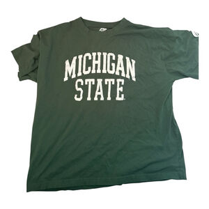 Michigan State Embroidered Green T-Shirt Men's 2XL